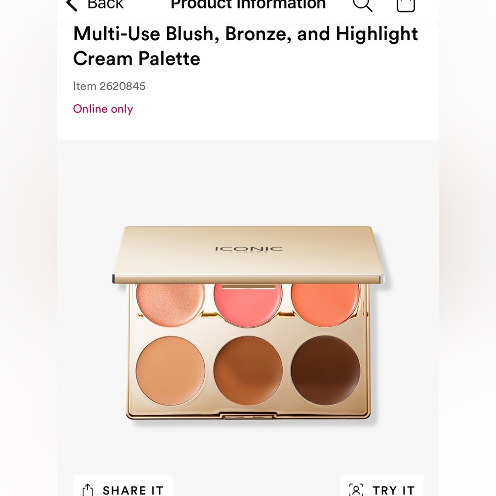 Iconic London cream blush bronze and highlight palatte